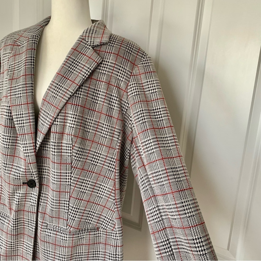 Calvin Klein 2X Plaid Single Button Blazer Preppy Career Old Money Houndstooth - Picture 7 of 16